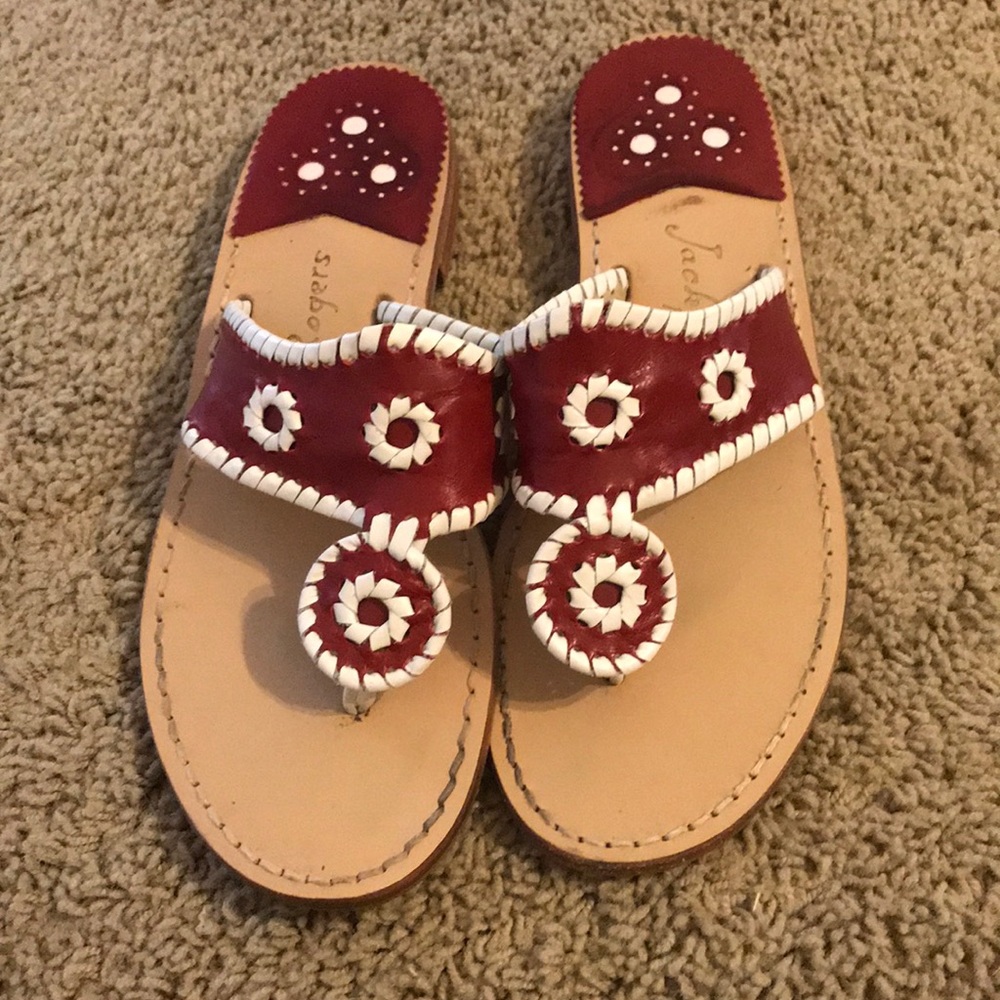 Jack Rogers Red and White Sandals